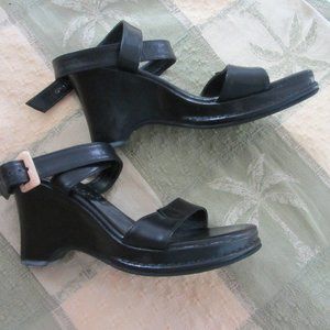 Franco Sarto Black Ankle Wedge size 5.5